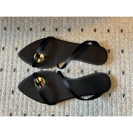 Saint Laurent TANGER slides in satin crepe black 2024