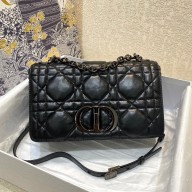 DIOR Black Quilted Macrocannage Calfskin medium DIOR CARO BAG