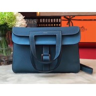 Hermes Halzan Tote Bag in Original Togo Leather Galicia Blue