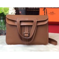 Hermes Halzan Tote Bag in Original Togo Leather Khaki