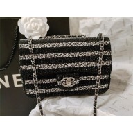 chanel Strass, Silver-Tone Metal Metal Evening Bag Black & Silver AS4297 2024