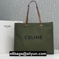 Celine cabas canvas tote green 192172 2020
