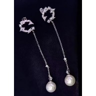 Chanel Pearl Tassel Earrings Silver 2018