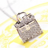 Hermes Kelly Bag Pendant Necklace Silver 2018 