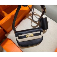 hermes  handmade kelly moove bag in swift leather black(original quality)