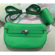 hermes handmade kelly moove bag in swift leather vert comics(original quality)