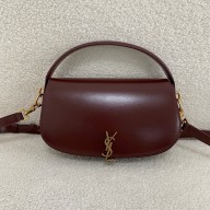 Saint Laurent VOLTAIRE BOX Leather Shoulder Bag 787671 Burgundy 2024(ORIGINAL QUALITY)