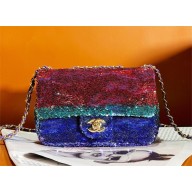 CHANEL Gradient Sequins & Gold-Tone Metal Multicolour Small Flap Bag AS4561 2024