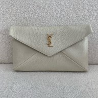 Saint Laurent CASSANDRE large envelope pouch in lambskin white(original quality)
