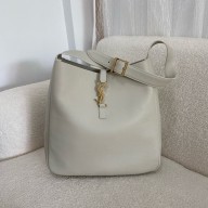 Saint Laurent le 5 à 7 supple large Bag in grained leather 753837 white(original quality)