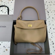 BALENCIAGA Women's Rodeo small Handbag in latte/gold 2024