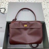 BALENCIAGA Women's Rodeo medium Handbag in dark burgundy/gold 2024