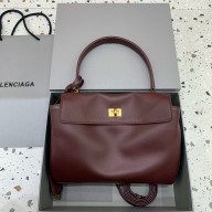 BALENCIAGA Women's Rodeo small Handbag in dark burgundy/gold 2024