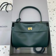 BALENCIAGA Women's Rodeo small Handbag in pine green/gold 2024