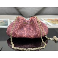 Dior Dream Bucket bag in Cannage Cotton with Bead Embroidery pink 2023