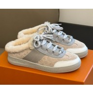 Louis Vuitton women's slingback sneaker with shearling suede leather/calfskin pink 2024