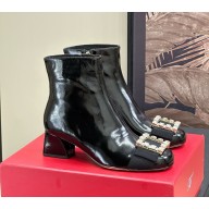 Roger Vivier ters viv women's ankle boots in patent leather-black heel 4.5cm 2024