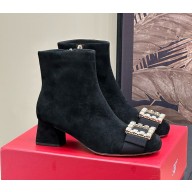 Roger Vivier ters viv women's ankle boots in suede leather-black heel 4.5cm 2024