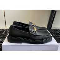 CELINE UNIVERSITÉ TRIOMPHE CHAIN LOAFFER in POLISHED BULL calfskin matte black 2024