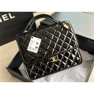 Chanel Large Backpack in Patent Calfskin AS3662 black 2022