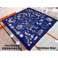 Christian Dior navy Multicolor Silk Twill 1947 90 Square Scarf 2025