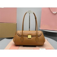 MIU MIU LEATHER SHOULDER bag 5BD265 COGNAC 2024