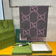 gucci GG wool jacquard scarf pink 2022