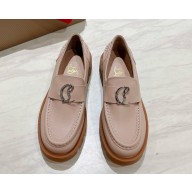 Christian Louboutin  CL Moc Lug Loafers - Calf leather - nude pink - Women 2024