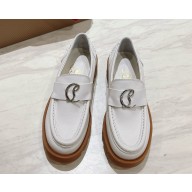 Christian Louboutin  CL Moc Lug Loafers - Calf leather - white - Women 2024