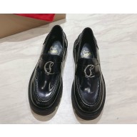 Christian Louboutin  CL Moc Lug Loafers - patent leather - Black - Women 2024