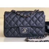 Chanel Pearl Caviar Calfskin Small Classic Flap Bag A1116 Iron Gray