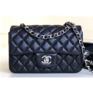 Chanel Pearl Caviar Calfskin Small Classic Flap Bag A1116 Black