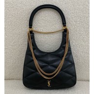 Saint Laurent  SADE hobo in lambskin BLACK (original quality)2024