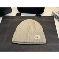 gucci white Wool cashmere hat  with Double G 2024