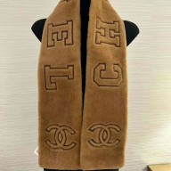 chanel Shearling Lambskin brown scarf AAA430 2024