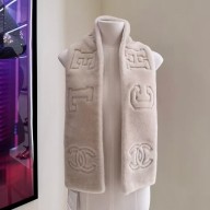 chanel Shearling Lambskin Ivory scarf AAA430 2024