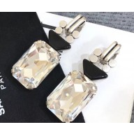 Saint Laurent Smoking Earrings In Brass, Resin And Crystals 563841