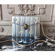 Bvlgari Serpenti Forever Quilted Stars Flap Small Cover Bag Silver