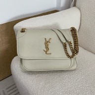 Saint Laurent niki medium Bag in grained lambskin 633178 white(original quality)