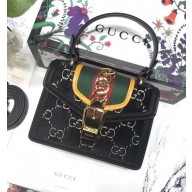 Gucci Sylvie GG Velvet Mini Bag ‎470270 Black 2018
