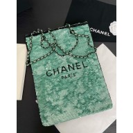 CHANEL Sequins & Black Metal GREEN & Black Shopping Bag AS4856 2024
