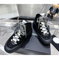 Chanel Wool Tweed sneakers G46008 black 2024