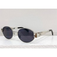 celine Triomphe Metal 01 sunglasses in Metal Silver / Smoke 2023