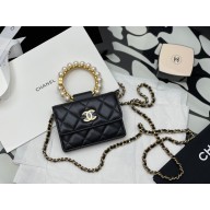 Chanel Pearl Bracelet Clutch With Chain black AP2274 2021