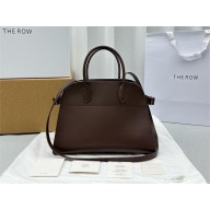 THE ROW MARGAUX 12 BAG IN BOX LEATHER Dark Chocolate 2024