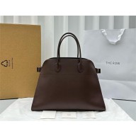 THE ROW MARGAUX 17 BAG IN BOX LEATHER Dark Chocolate 2024