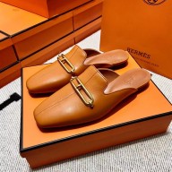 hermes calfskin Esmee mules tan 2022