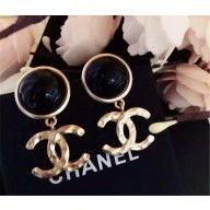 Chanel pearl CC logo earrings 2016 black