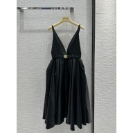 miu miu Panama cotton mini-dress black 2023 
