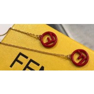 Fendi F Is Fendi Long Chain Earrings Red